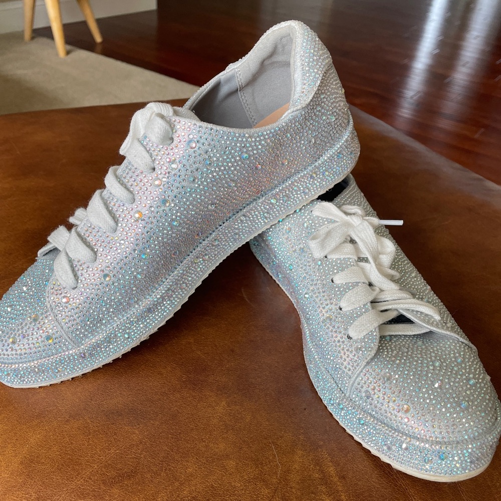INC International Concepts Glittering White Sneakers - Picture 2 of 4